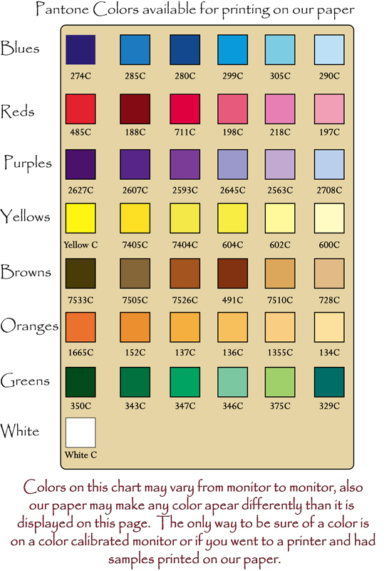 Color Printing Pantone Colors