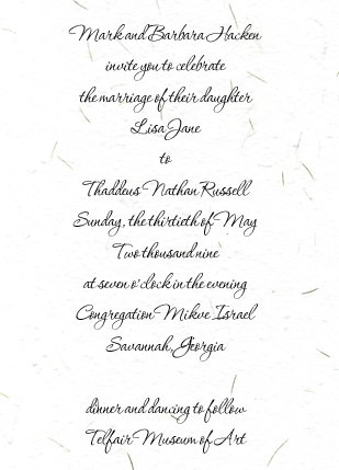 Wedding invitations font examples