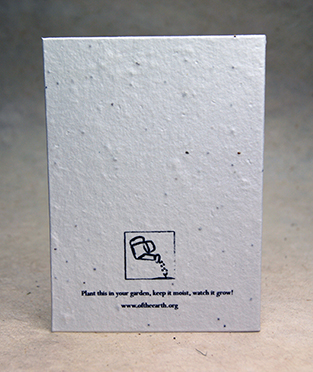 back of seed paper card
