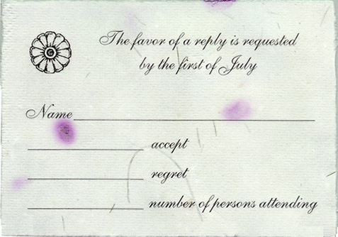 Return cards for wedding invitations