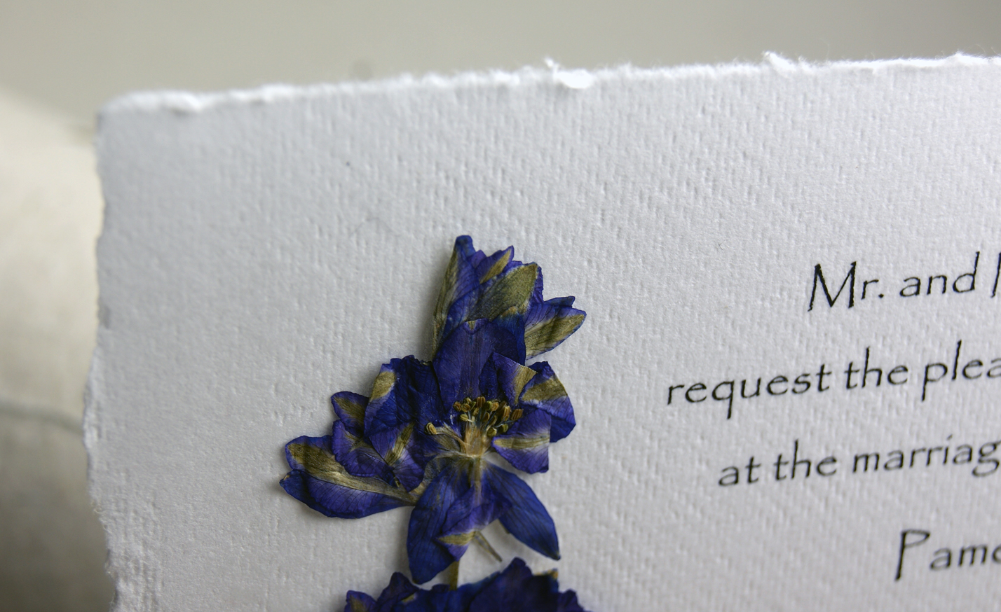 Pressed Flower Invitations Square Handmade Paper with real flowers