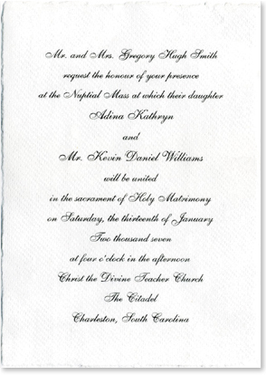 example of a wedding invitation