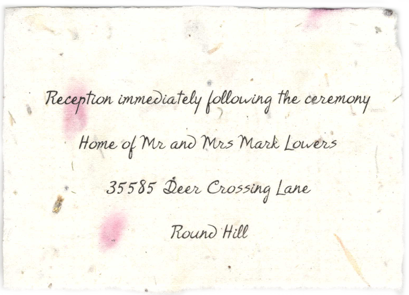 Wedding Reception Card