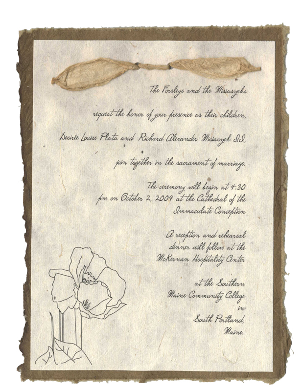 5x7 DIY Invitations Seeded Handmade Paper EcoTwist Wedding Invitations