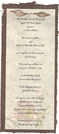 Eco friendly Invitation panel that biodegrades and blooms
