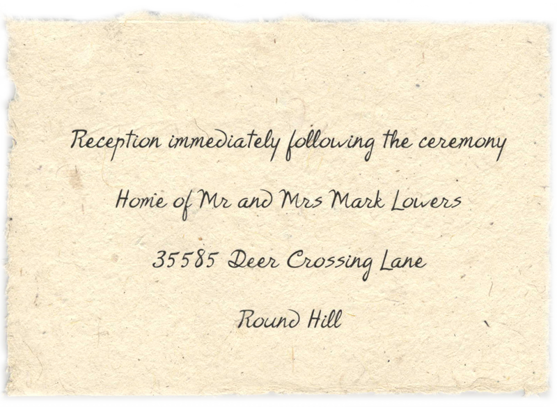 Reception Card Examples of Wedding Invitation Wording for reception cards