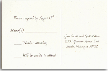 Wedding invitation examples rsvp