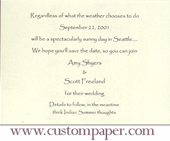 Sample save the dates wedding