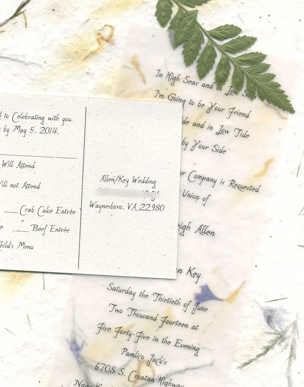 handmade paper invitation