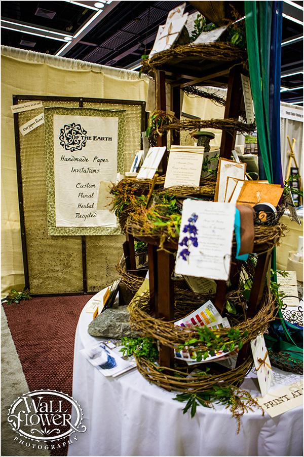 Natural, rustic seed paper wedding invitation display