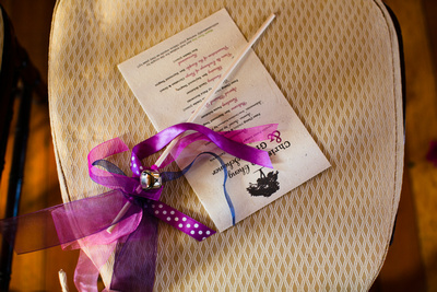 wedding program on seeded paper