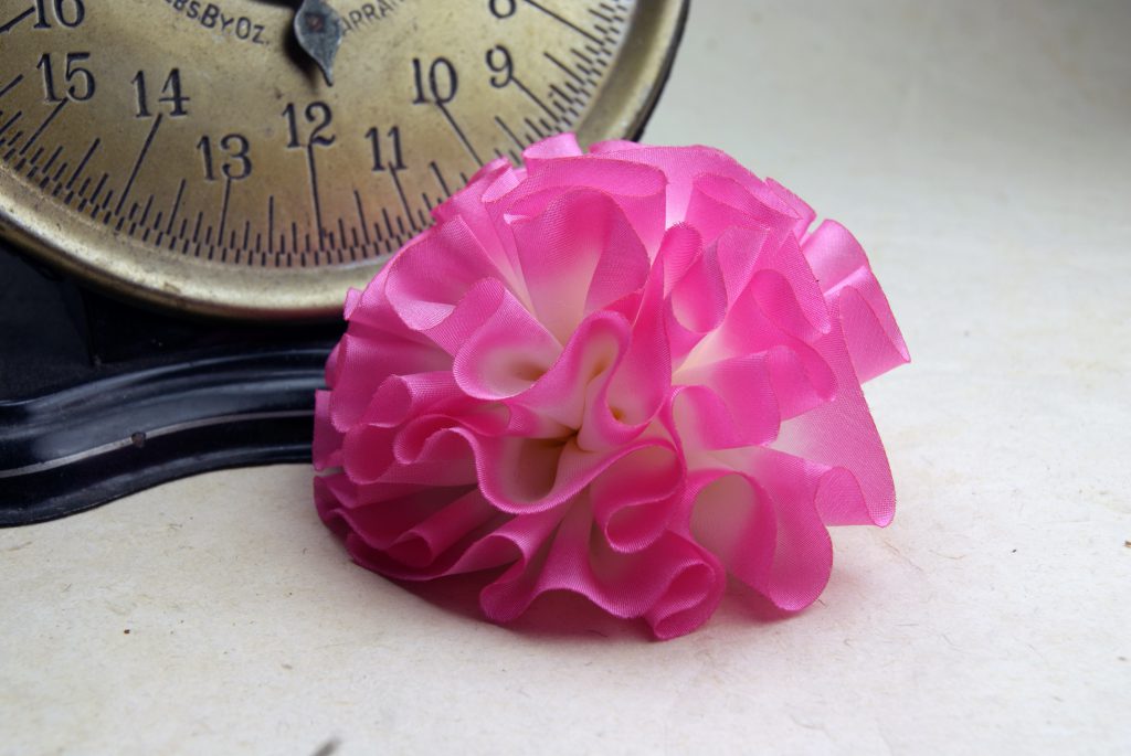 Pink Silk Flower Hair Clip