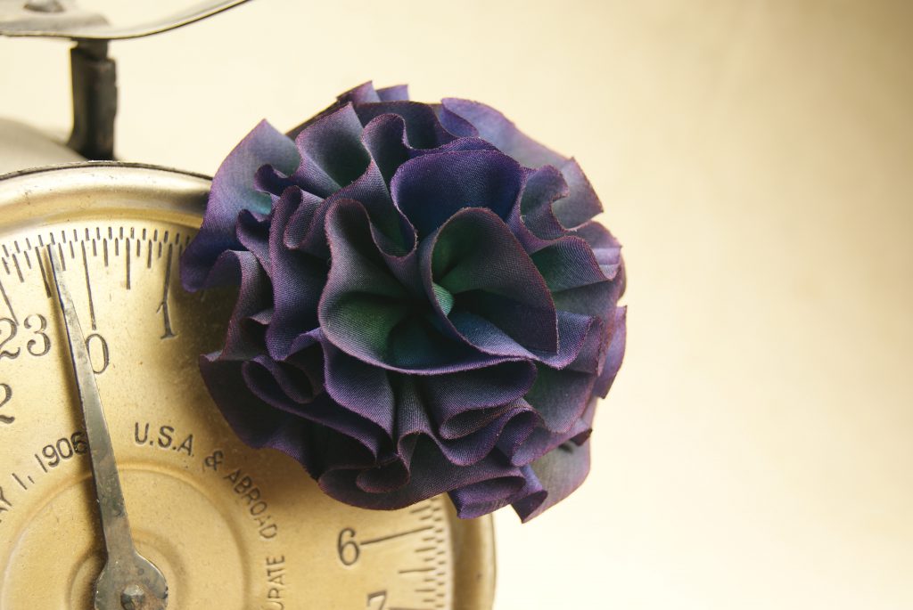 Purple Silk Flower Hair Clip