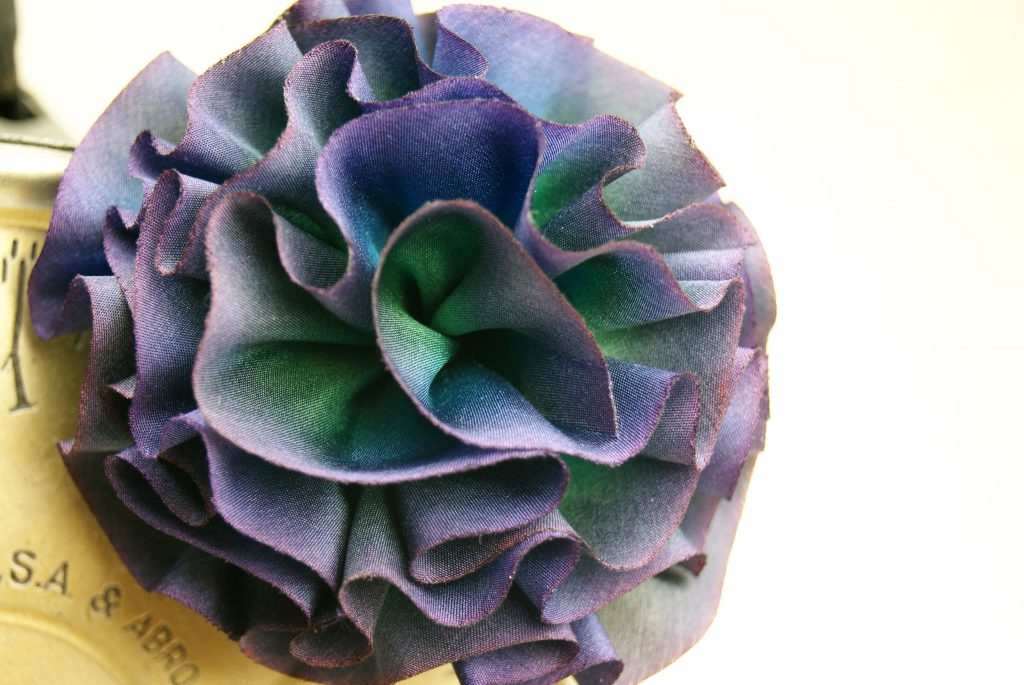 Purple Silk Flower Hair Clip