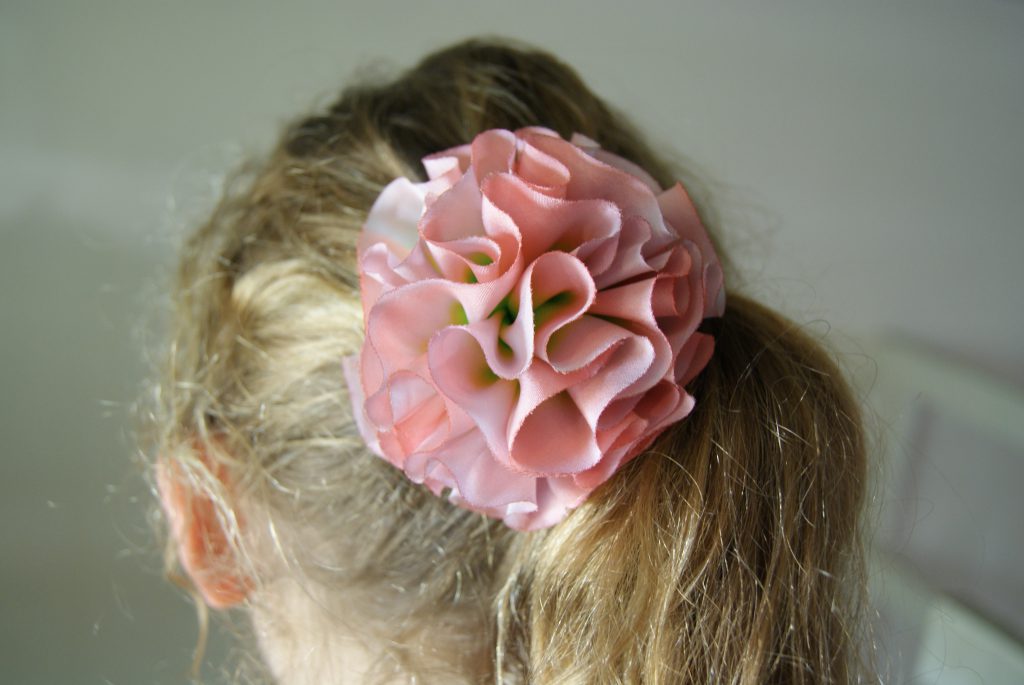 Pink Silk Flower Hair Clip