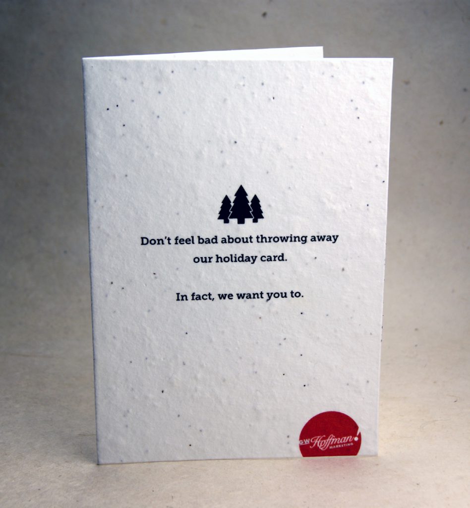 Front of seed paper holiday card.