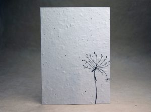 5 x7 handmade seeded paper panel with queen ann's lace