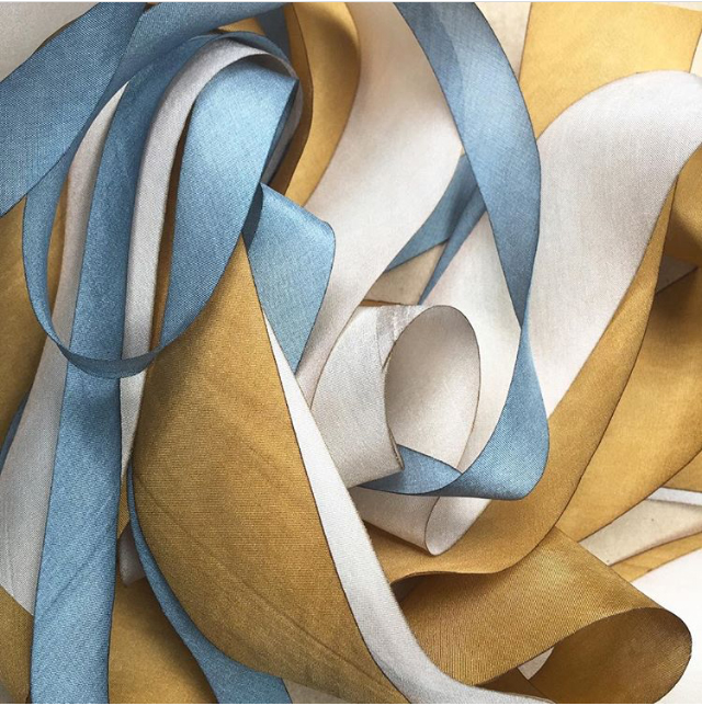 Hand dyed silk ribbon