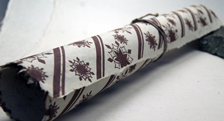 sequoia snowflake print seed embedded handmade wrapping paper
