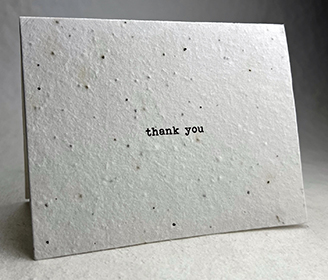 A2 folding thank you seed paper card with print