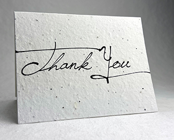A2 folding thank you seed paper card with print