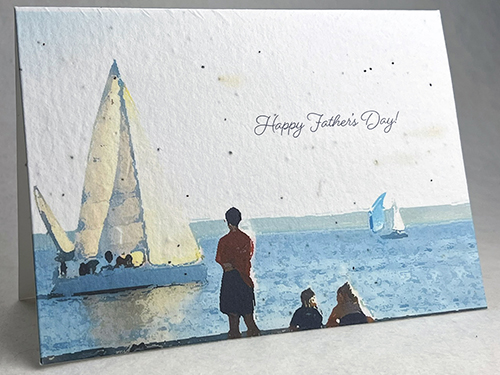 A7 folding seed paper card for father's day