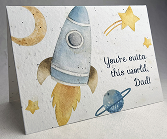 A7 folding fathers day seed paper card