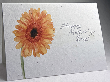 A7 folding mothers day seed paper card with print