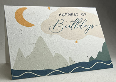 A7 folding birthday seed paper card 