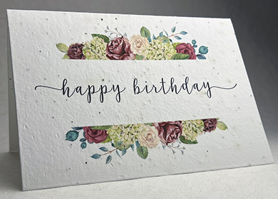 A7 folding birthday seed paper card 