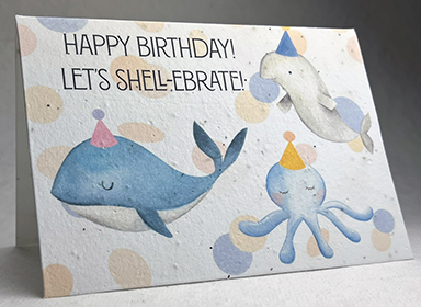 A7 folding birthday seed paper card 