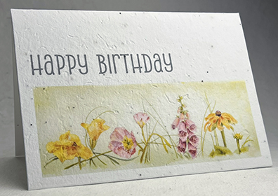 A7 folding birthday seed paper card 