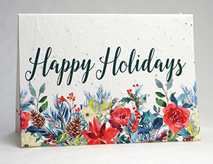 happy holidays winter border card