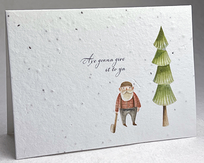 lumberjack tree and axe humor card