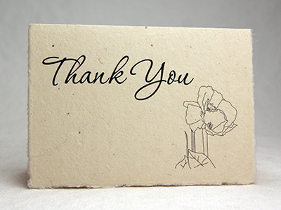 Seeded Lotka Thank You Card Poppy