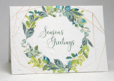 seasons greetings wreath frame card