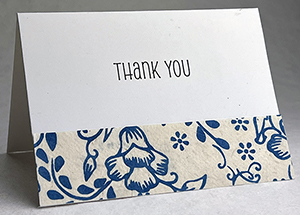 simple thank you style with handmade paper band