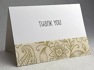 simple thank you style with handmade paper band