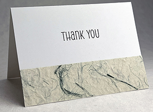 simple thank you style with handmade paper band