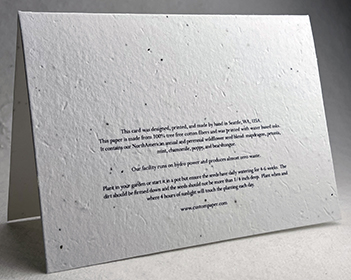 A7 folding sympathy seed paper card with planting instructions
