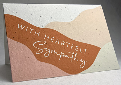 A7 folding sympathy seed paper card with modern look