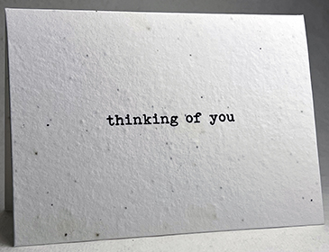 A7 folding sympathy seed paper card with simple appearance