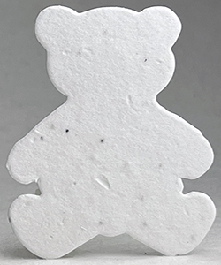 Click for 10s white seed paper bear shape