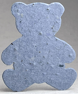 Click for 34s blue seed paper bear shape