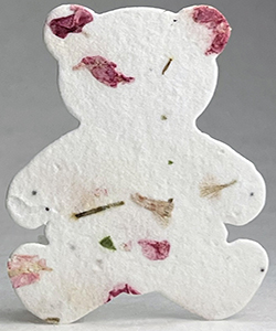 Click for 52s pink and green seed paper bear shape