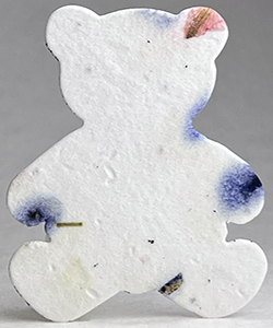 Click for 56s pink and purple seed paper bear shape