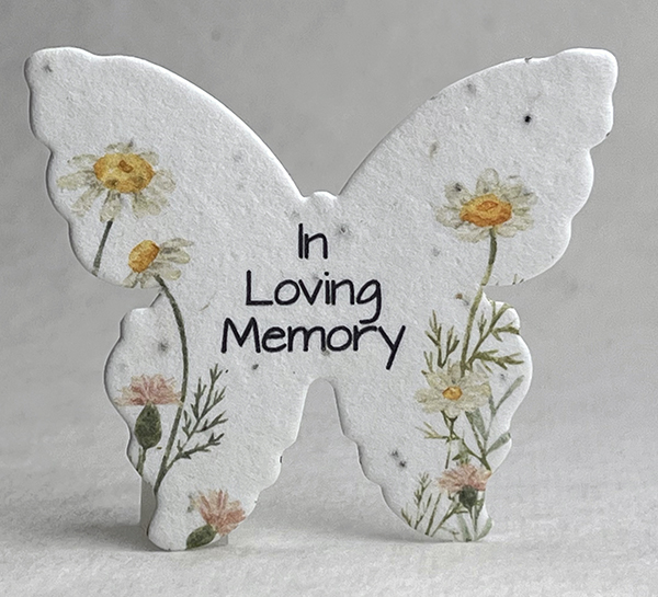 Daisy In Loving Memory butterfly seed paper