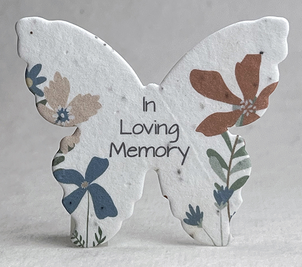 Mod Floral In Loving Memory butterfly seed paper