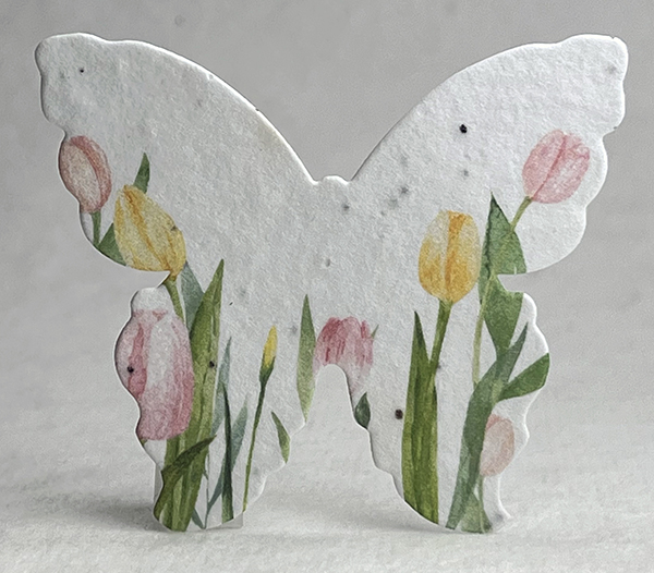 tulip print butterfly seed paper