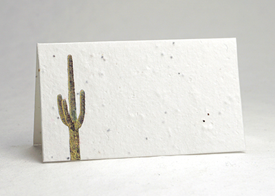 Cactus print seed paper place card